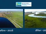 Kaituna River re-diversion before and after comparison