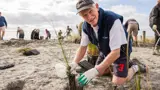 Volunteers helping with planting at Waihi Beach