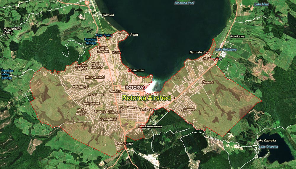 Rotorua airshed map