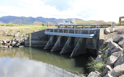 Inspection works at the Old Rangitāiki Channel outlet