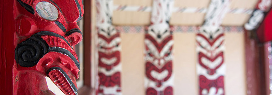 Red statue in a BOP marae