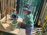 Matua Playcentre created a rainwater harvesting system and output, for kids to fill their watering cans.