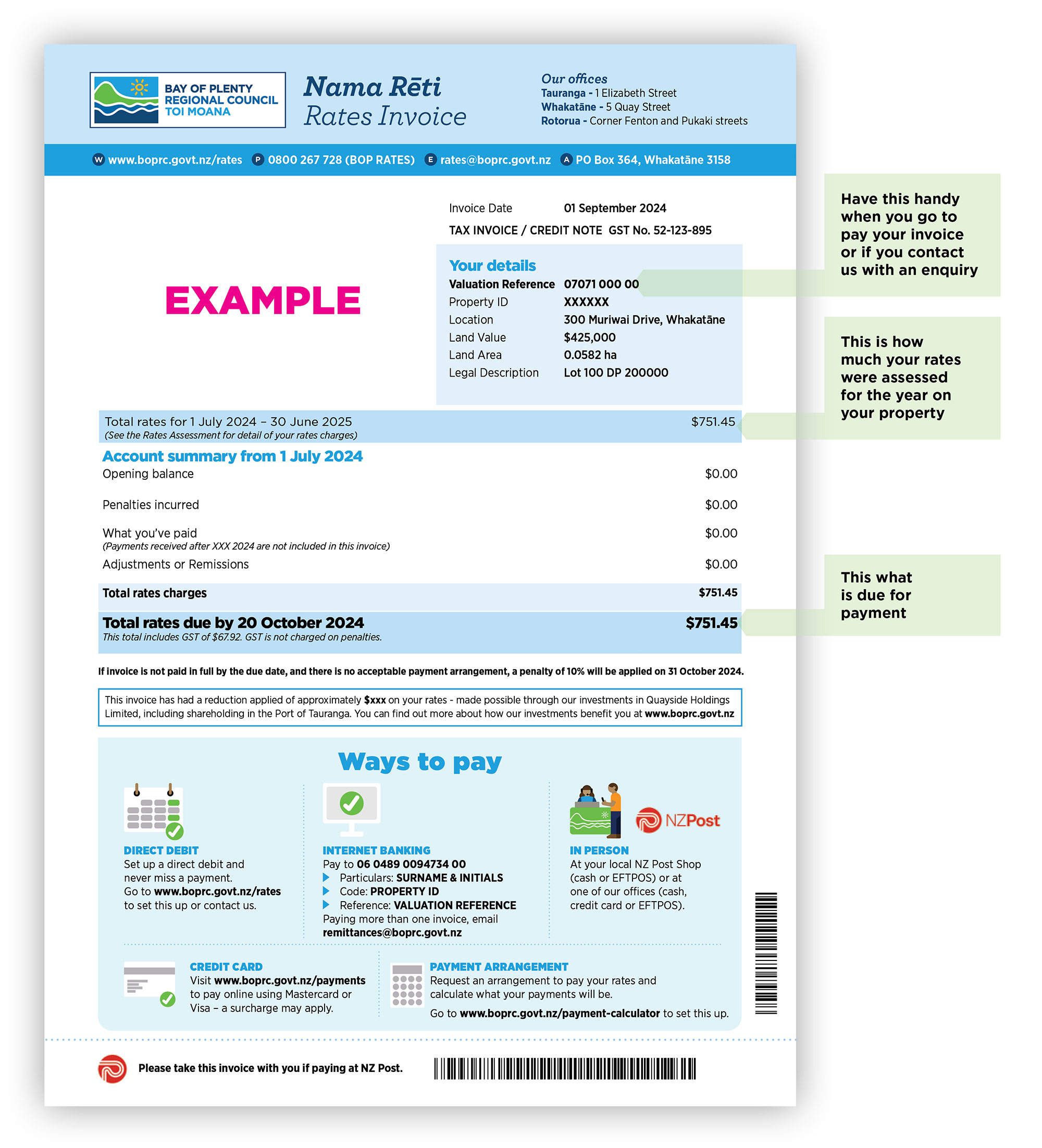 rates invoice