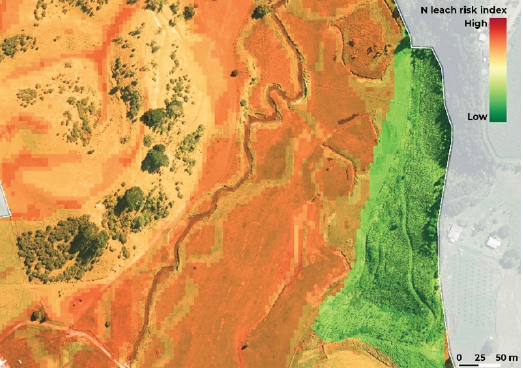 Example risk map for nitrogen