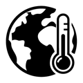 earth and thermometre icon