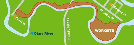 Ōtara stopbank upgrade project map August2026