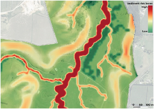 Example risk map for sediment