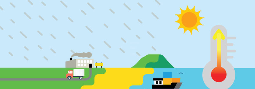 illustration showing warming climate
