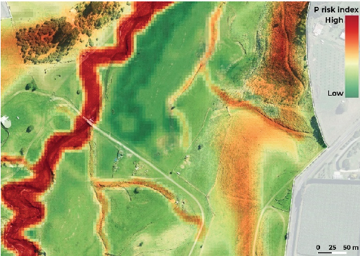 Example risk map for phosphorus