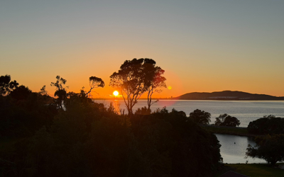 Sunset over water